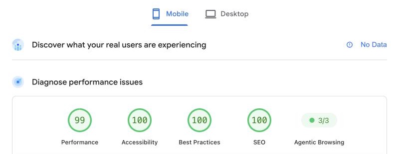 PageSpeed Insights mobile results for wavedigital.co.nz, with scores of 99, 100, 100 and 100
